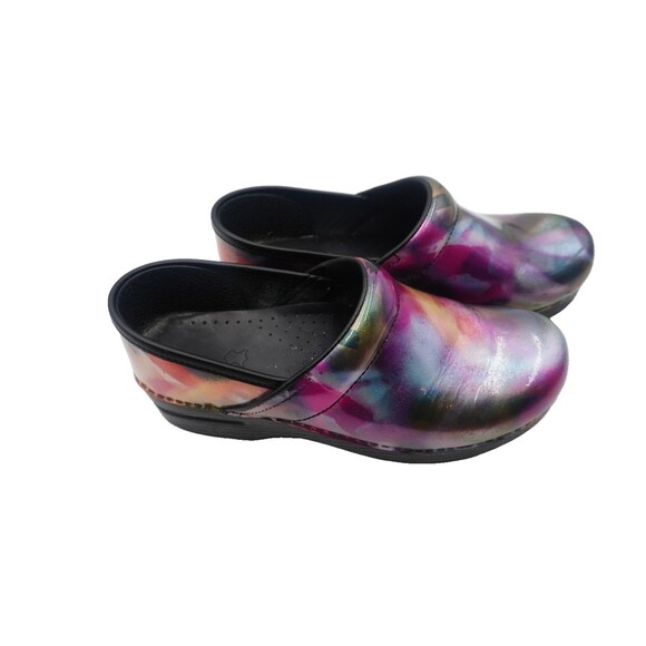 Dansko Shoes - Dansko Women Professional Clogs Iridescent Spray Paint Patent Leather Sz 8.5/39